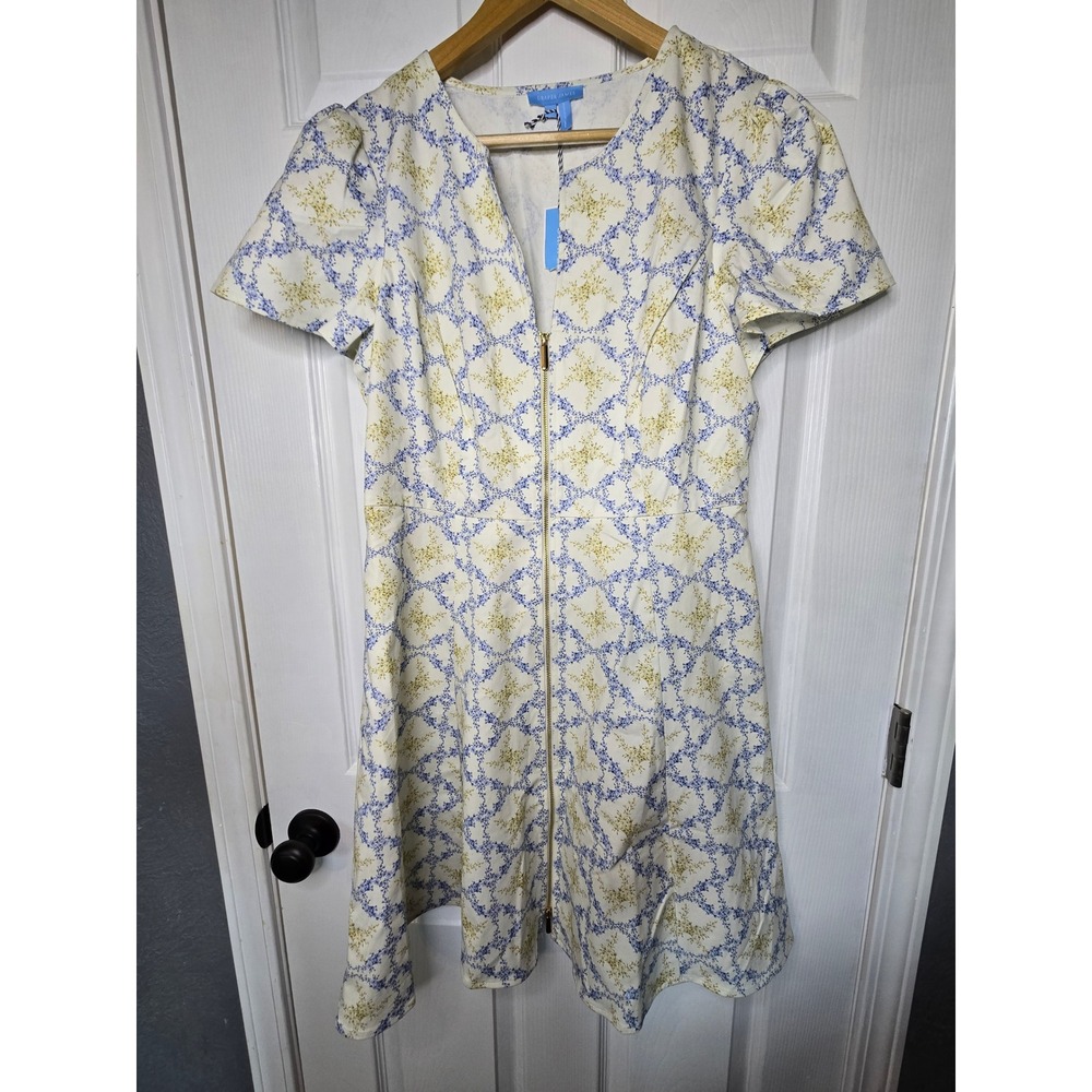Draper James Floral Front Zip Fit and Flare Mae Dress Size 14